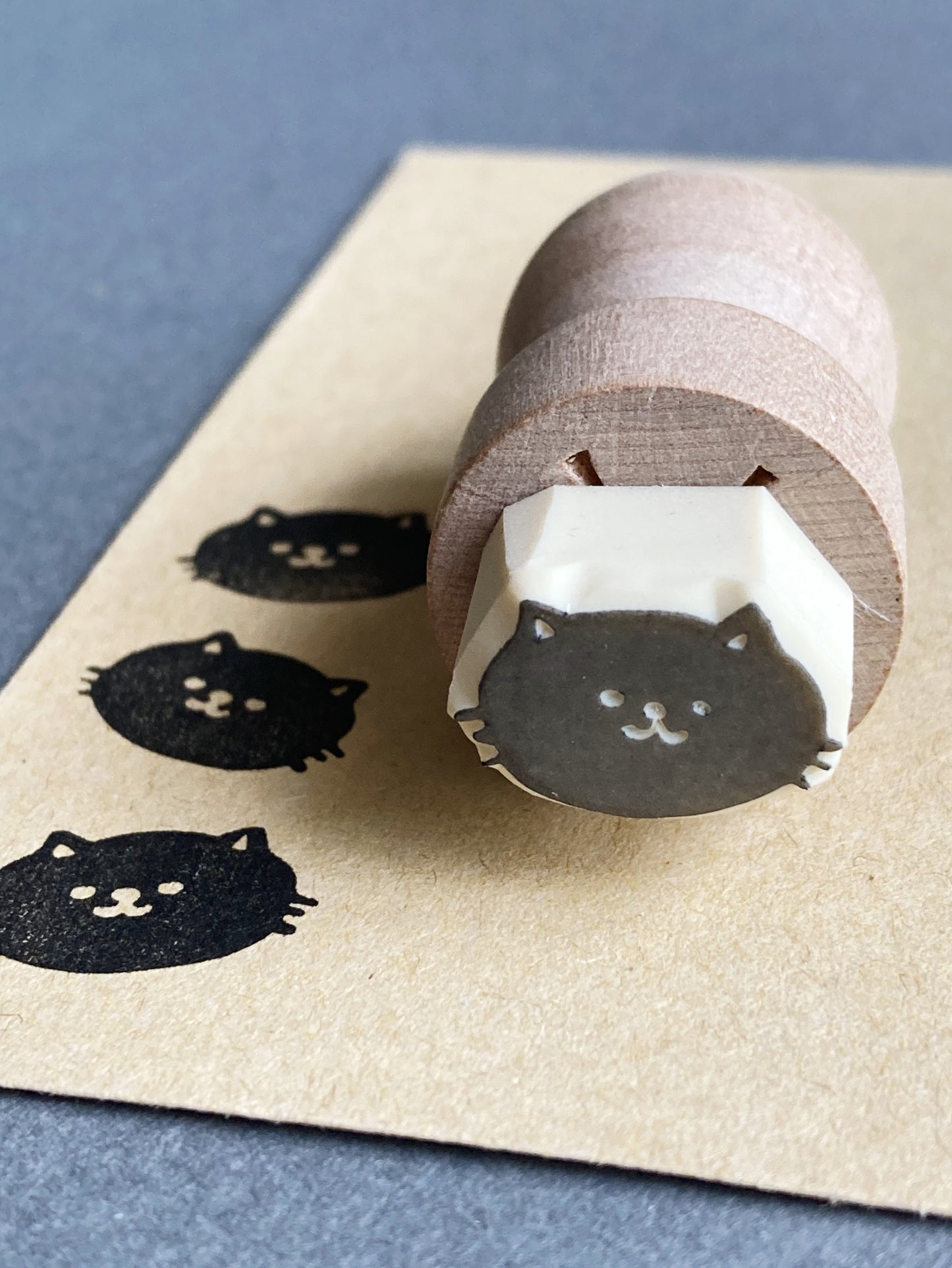 Mini Black Cat Rubber Stamp