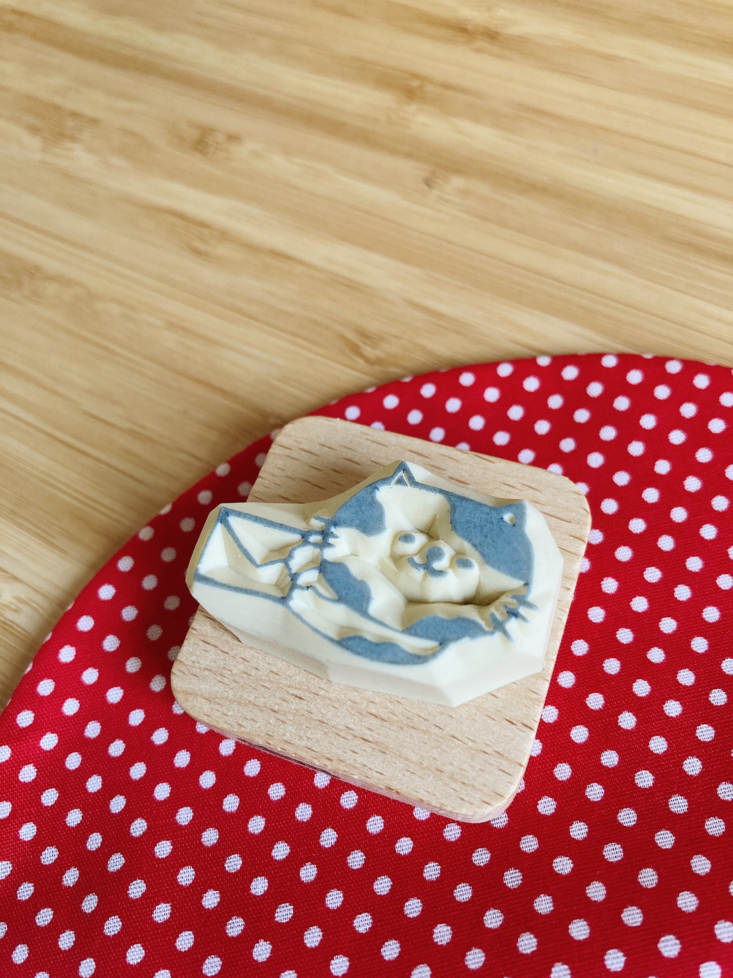 Courier Cat Rubber Stamp