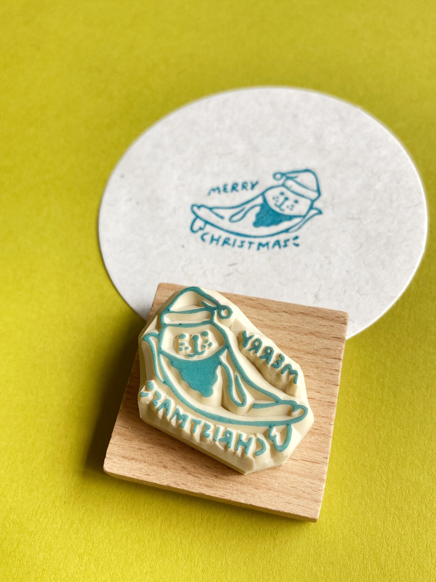 Merry Christmas Seal Rubber Stamp