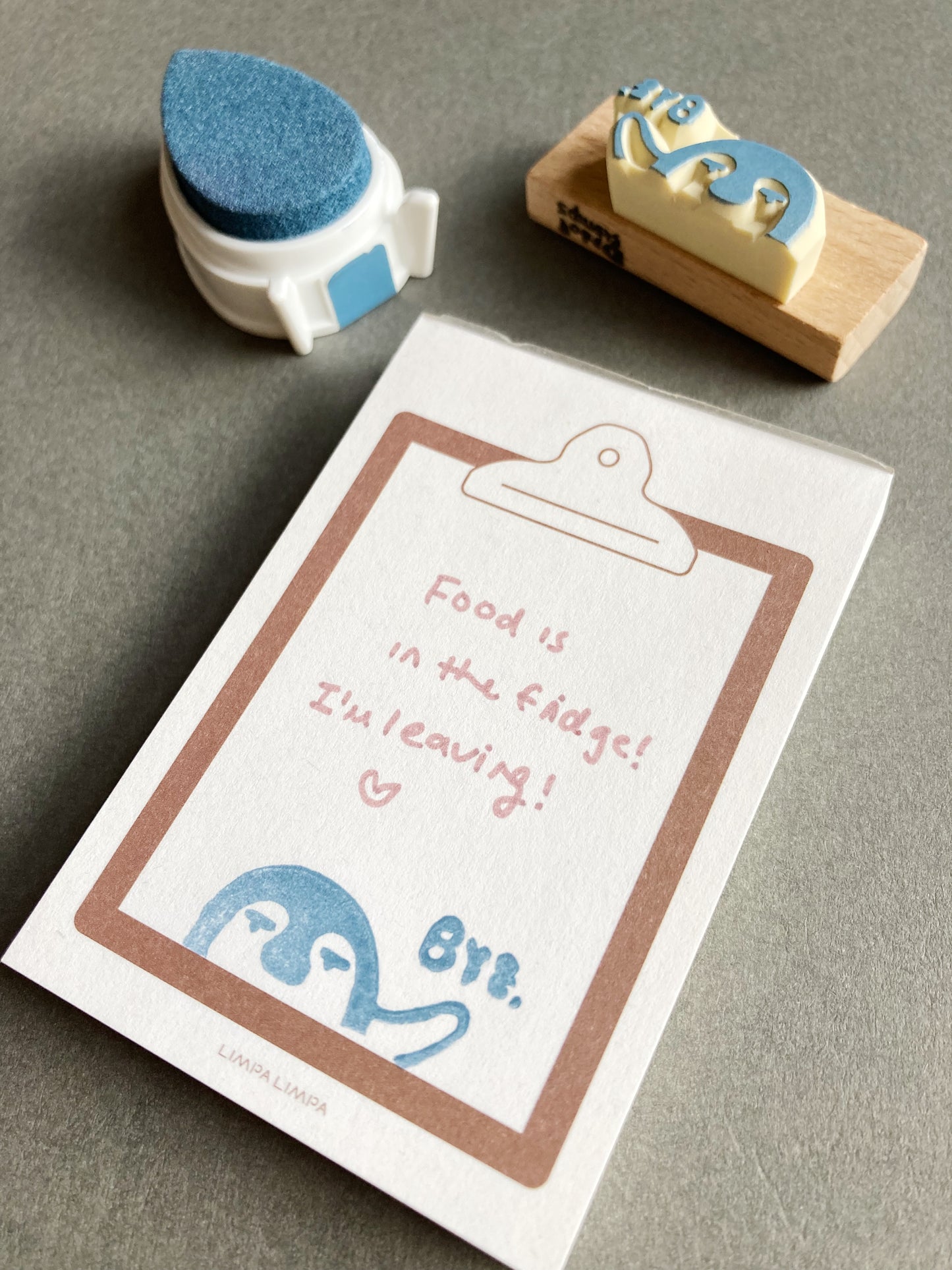 Penguin Says Bye Rubber Stamp