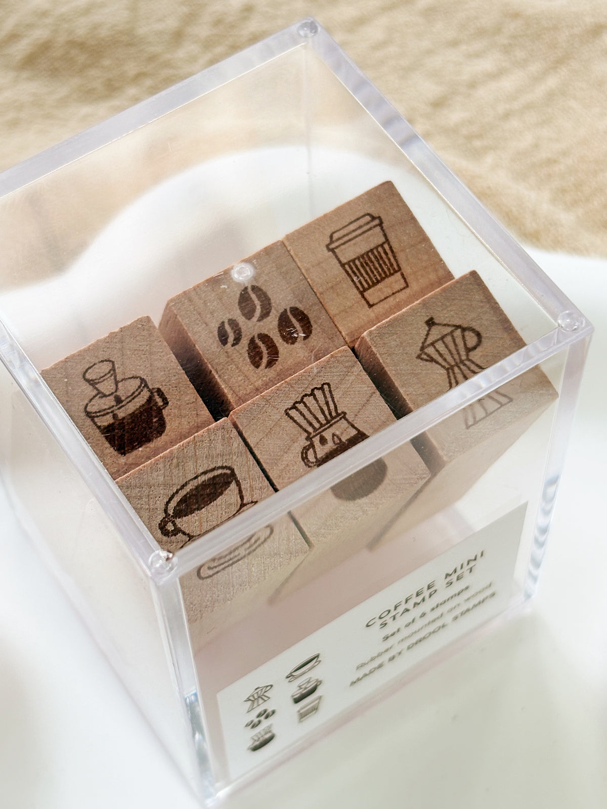 Mini Coffee Wooden Stamp Set