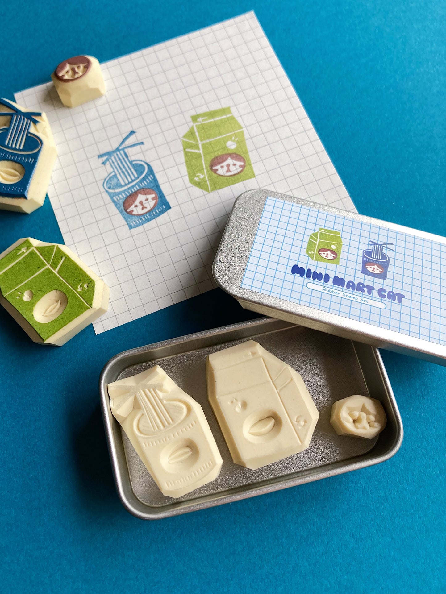 Mini Mart Cat Stamp Set