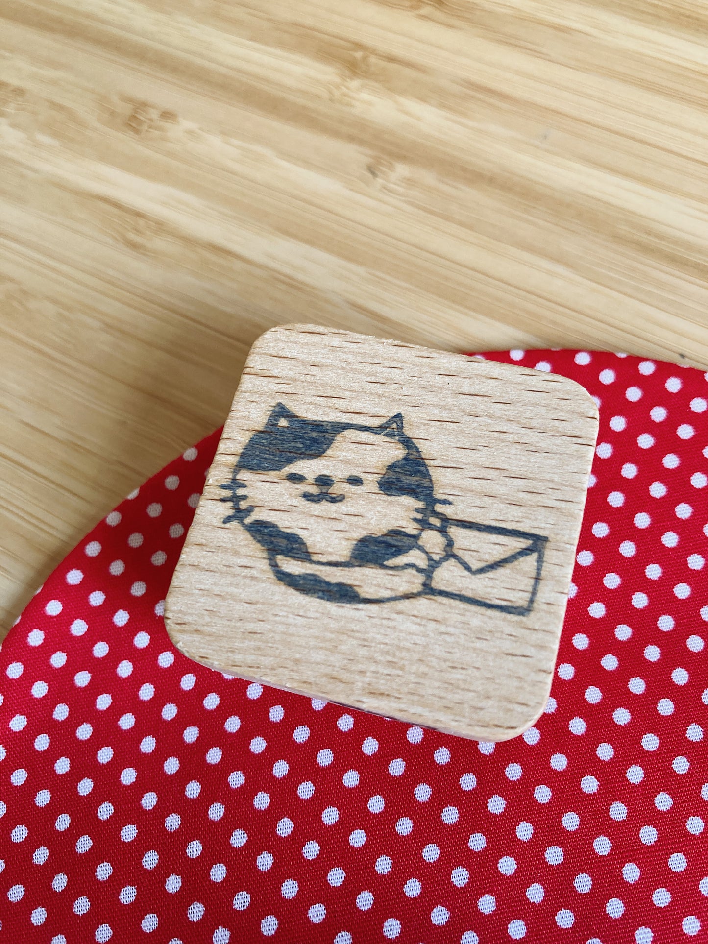 Courier Cat Rubber Stamp
