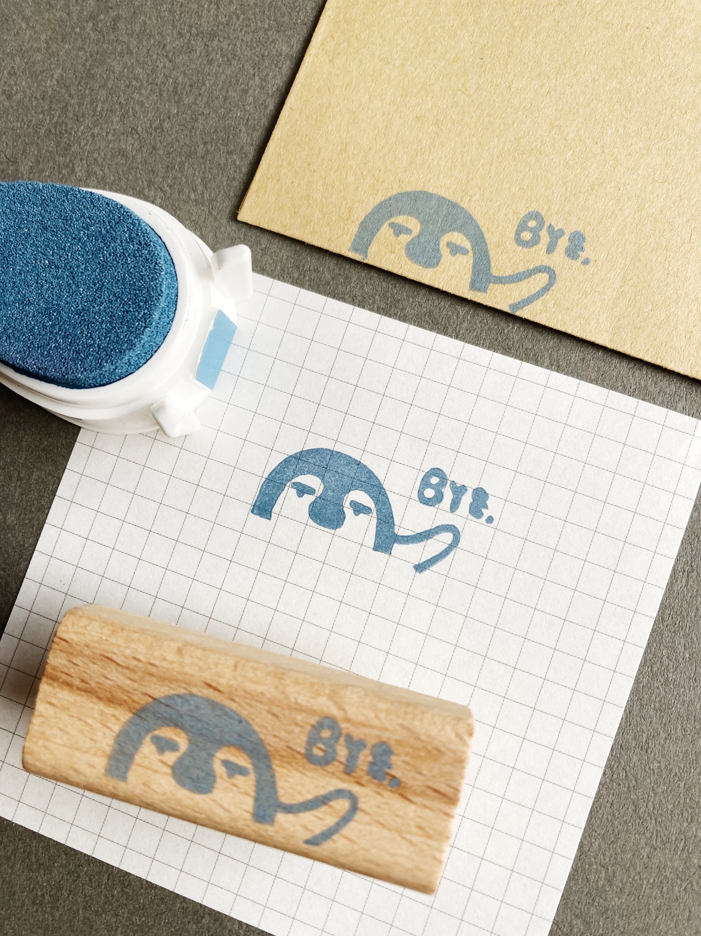 Penguin Says Bye Rubber Stamp
