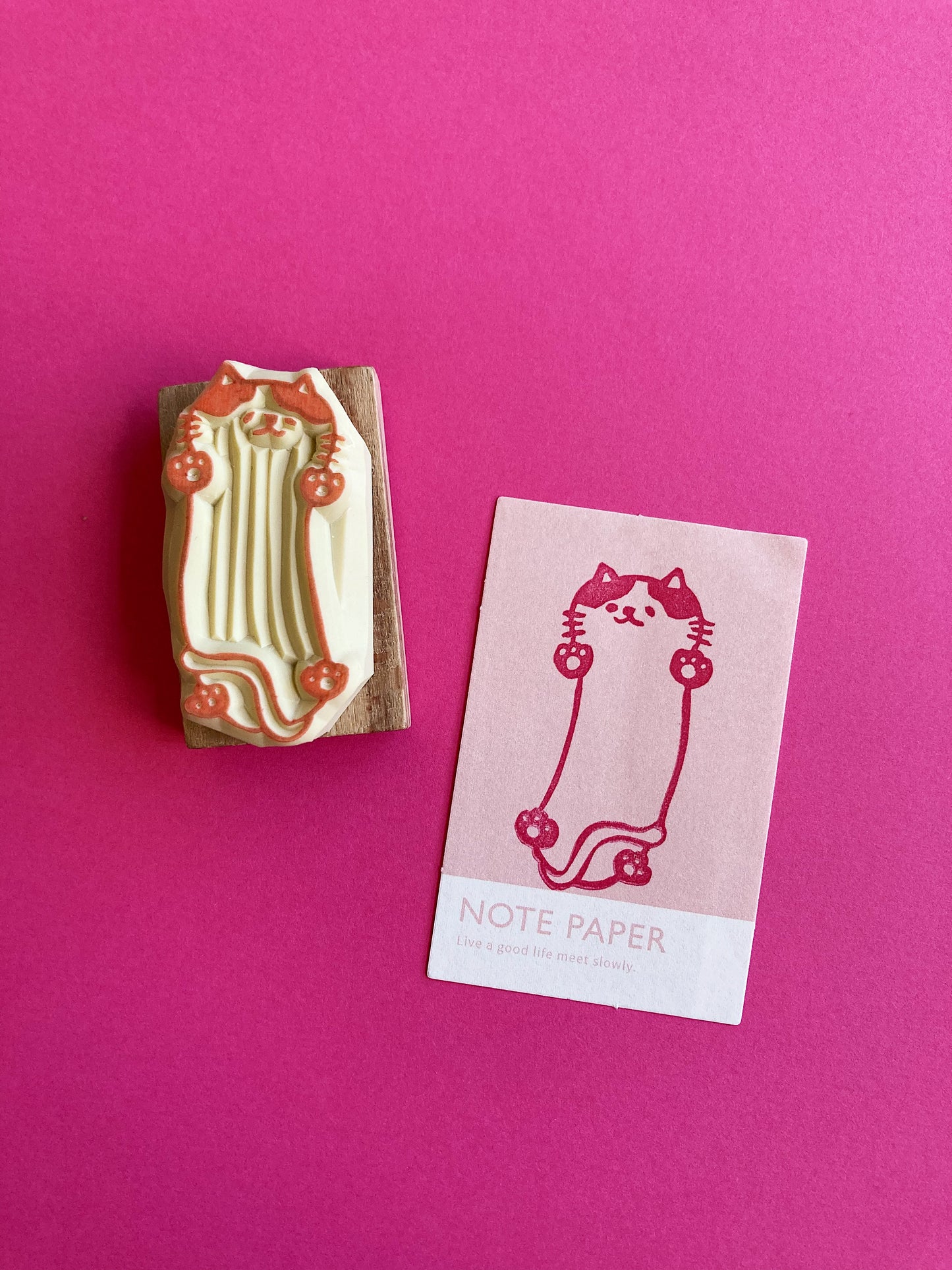 Belly Cat Rubber Stamp