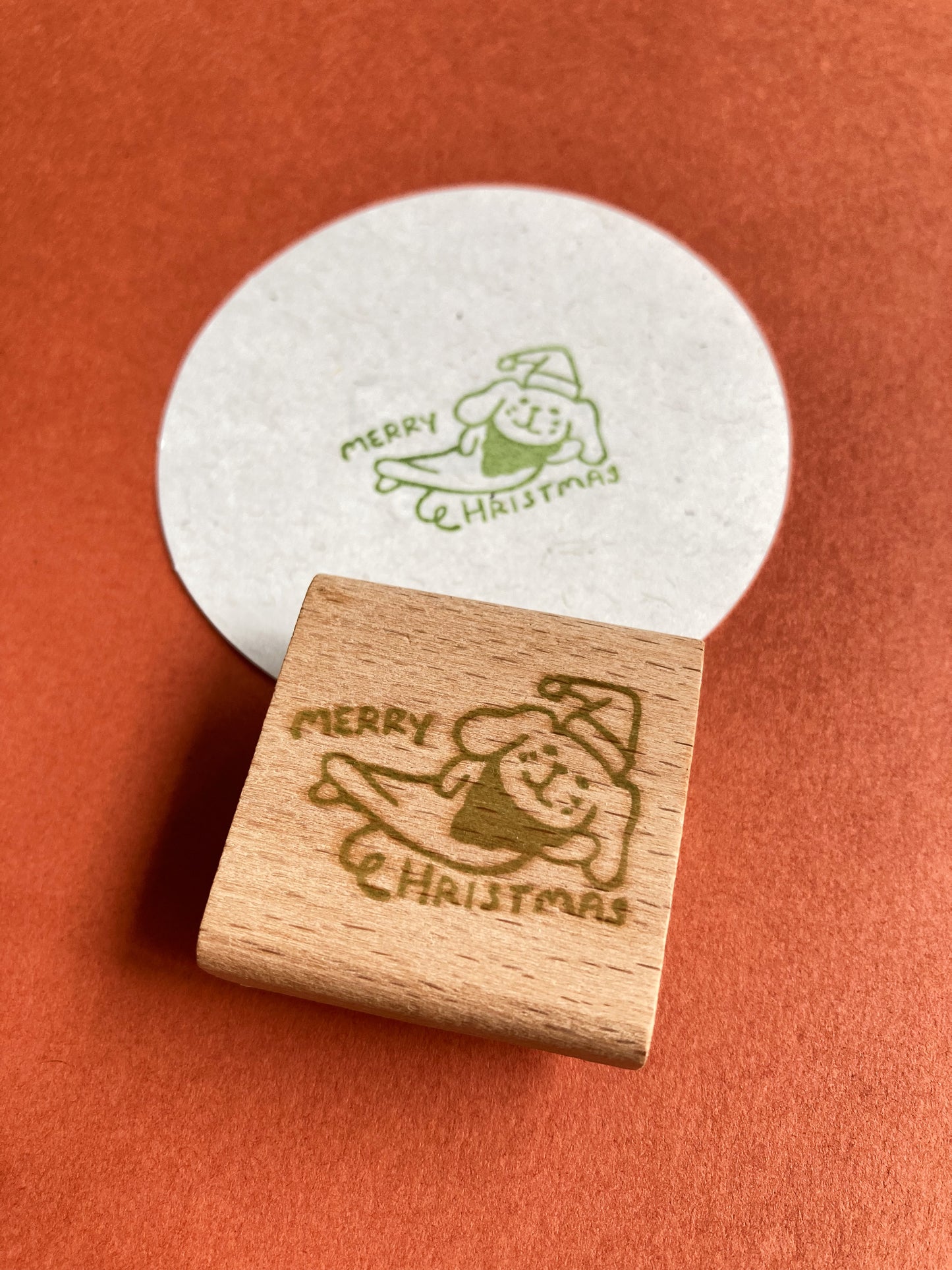Merry Christmas Dog Rubber Stamp