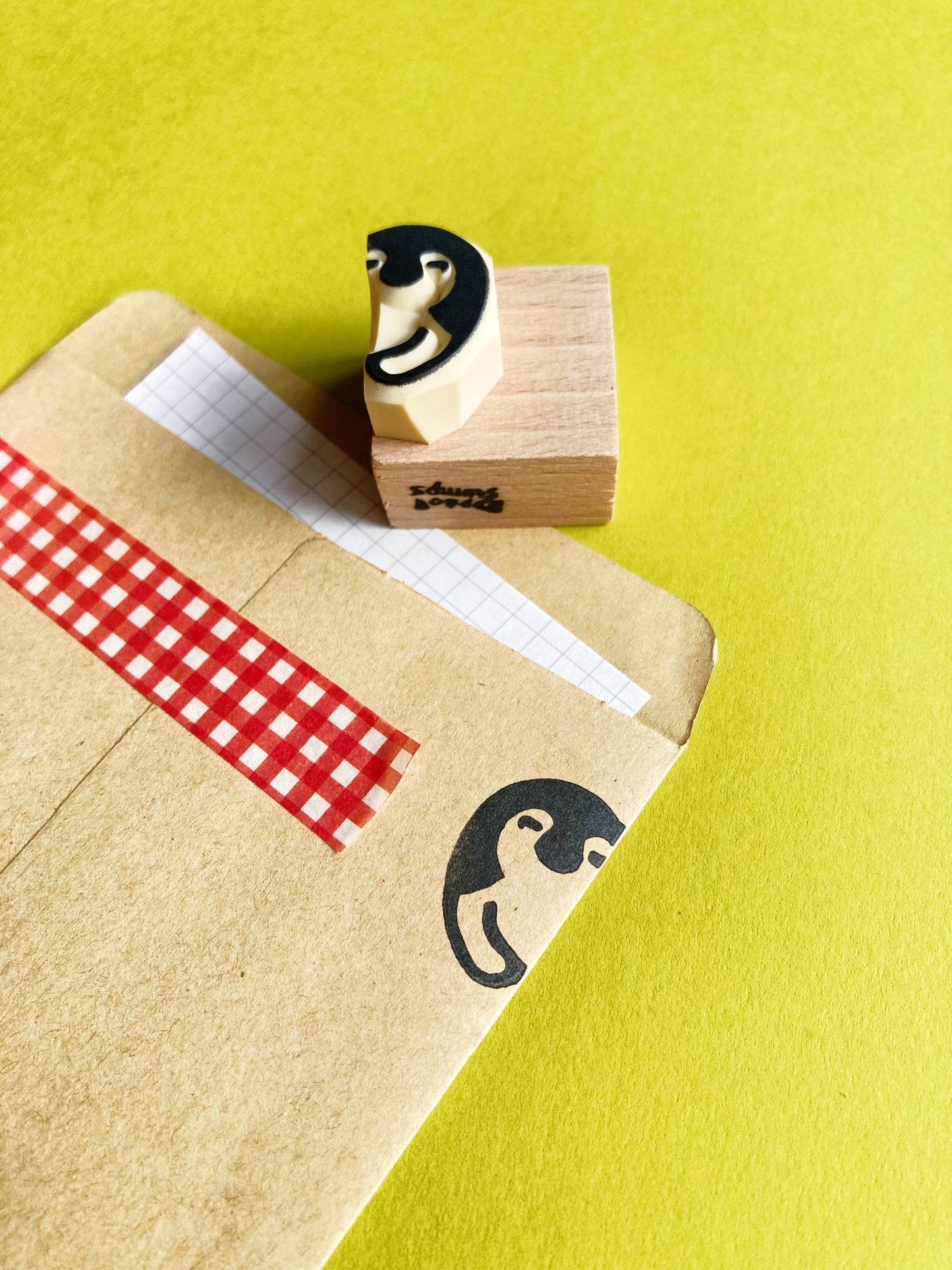 Sneaky Penguin Rubber Stamp