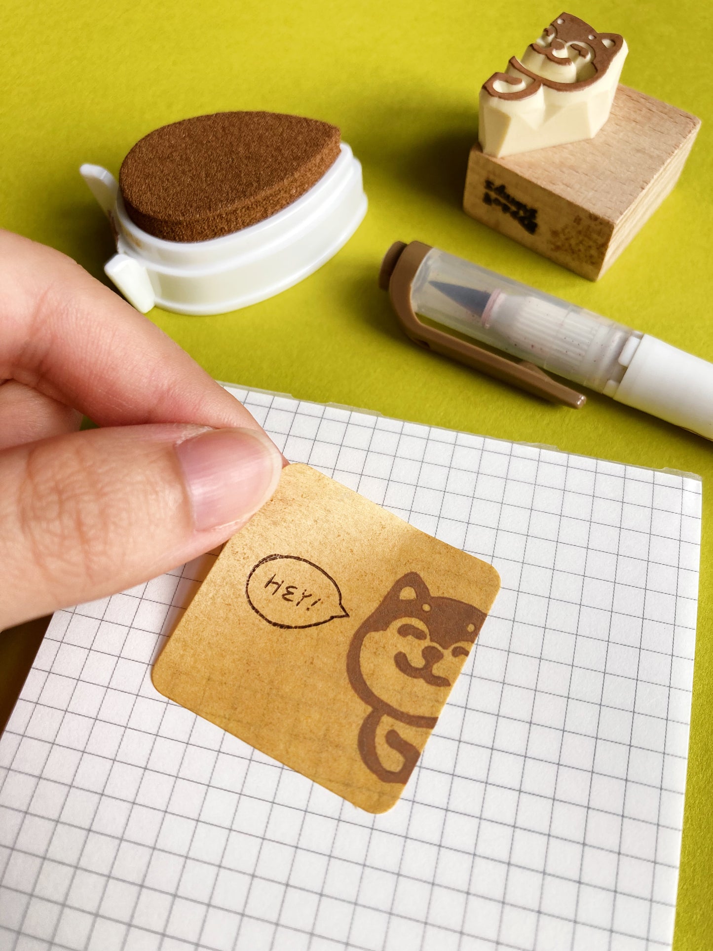 Sneaky Shiba Rubber Stamp