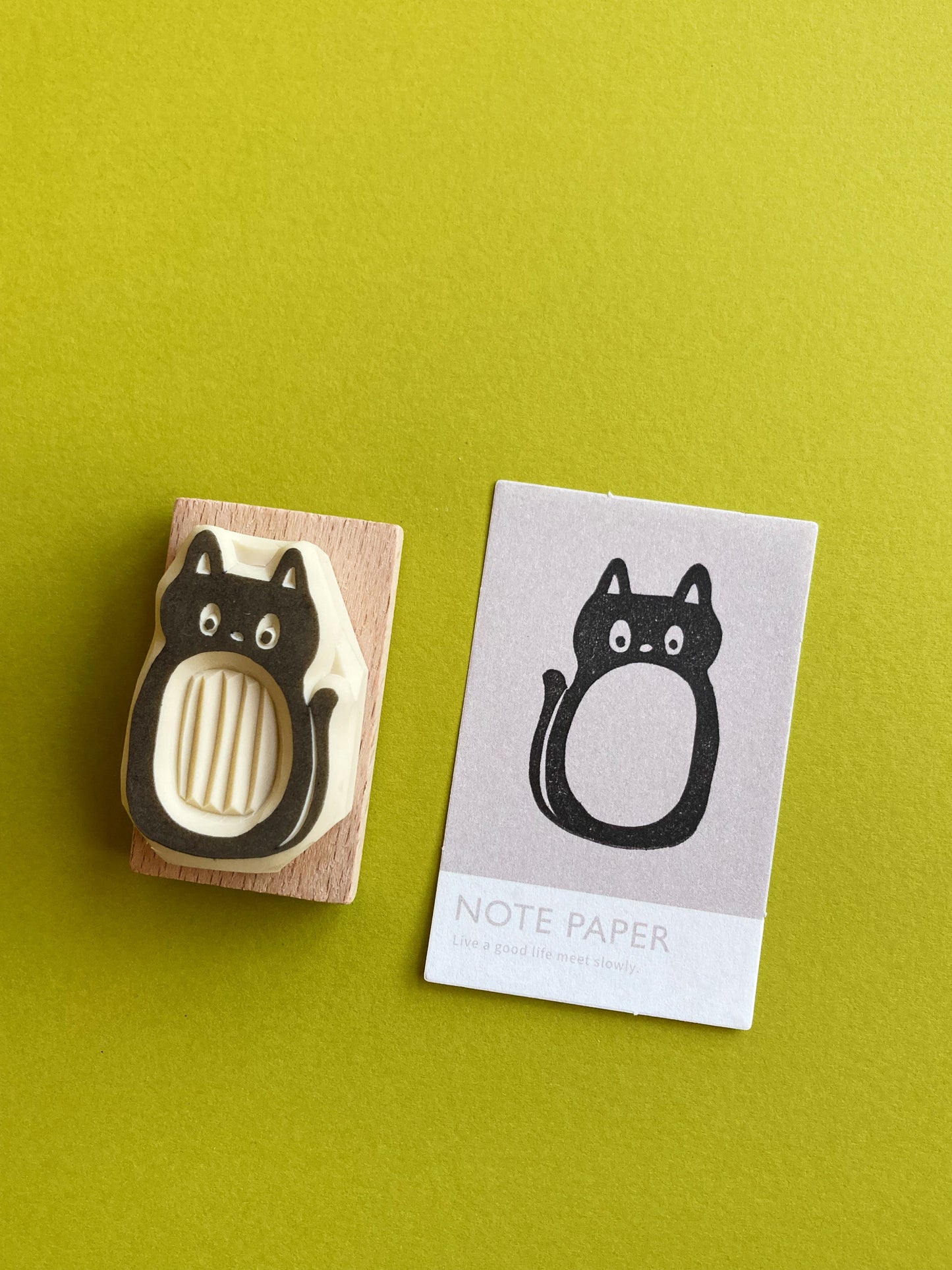 Black Kitty Rubber Stamp