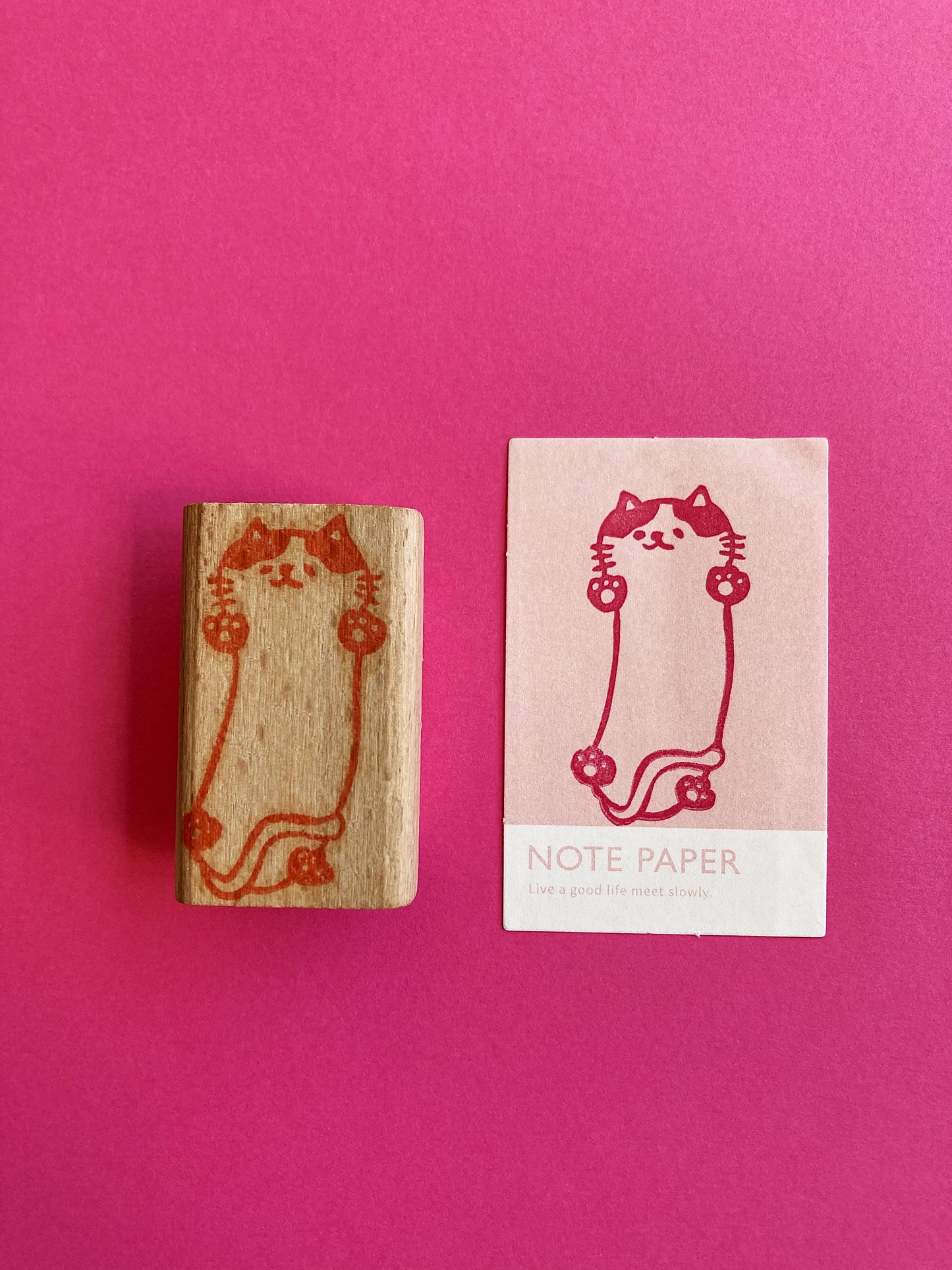 Belly Cat Rubber Stamp