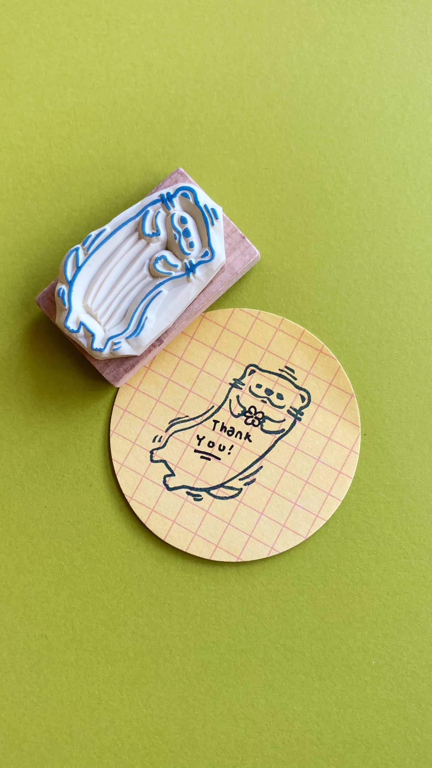Swimmer Otter Rubber Stamp