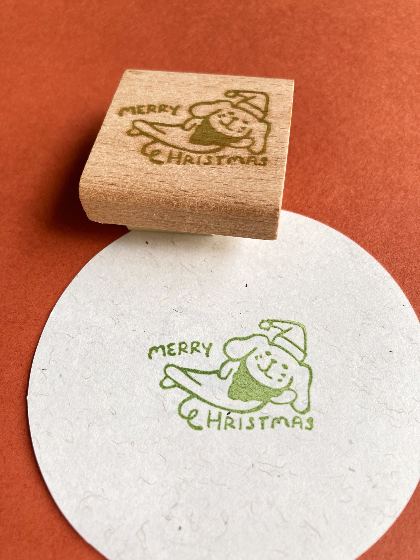 Merry Christmas Dog Rubber Stamp