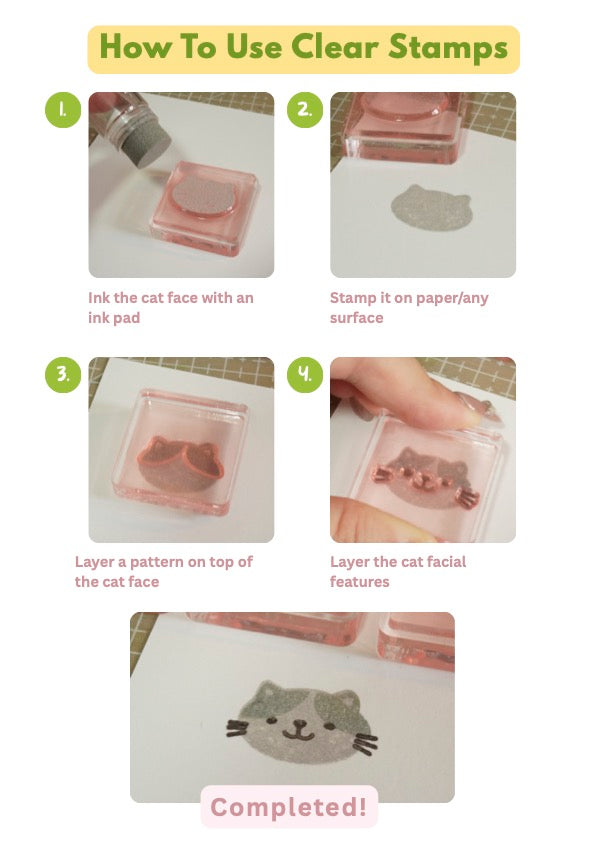 Cat Face Clear Stamp Set (Pre-order)