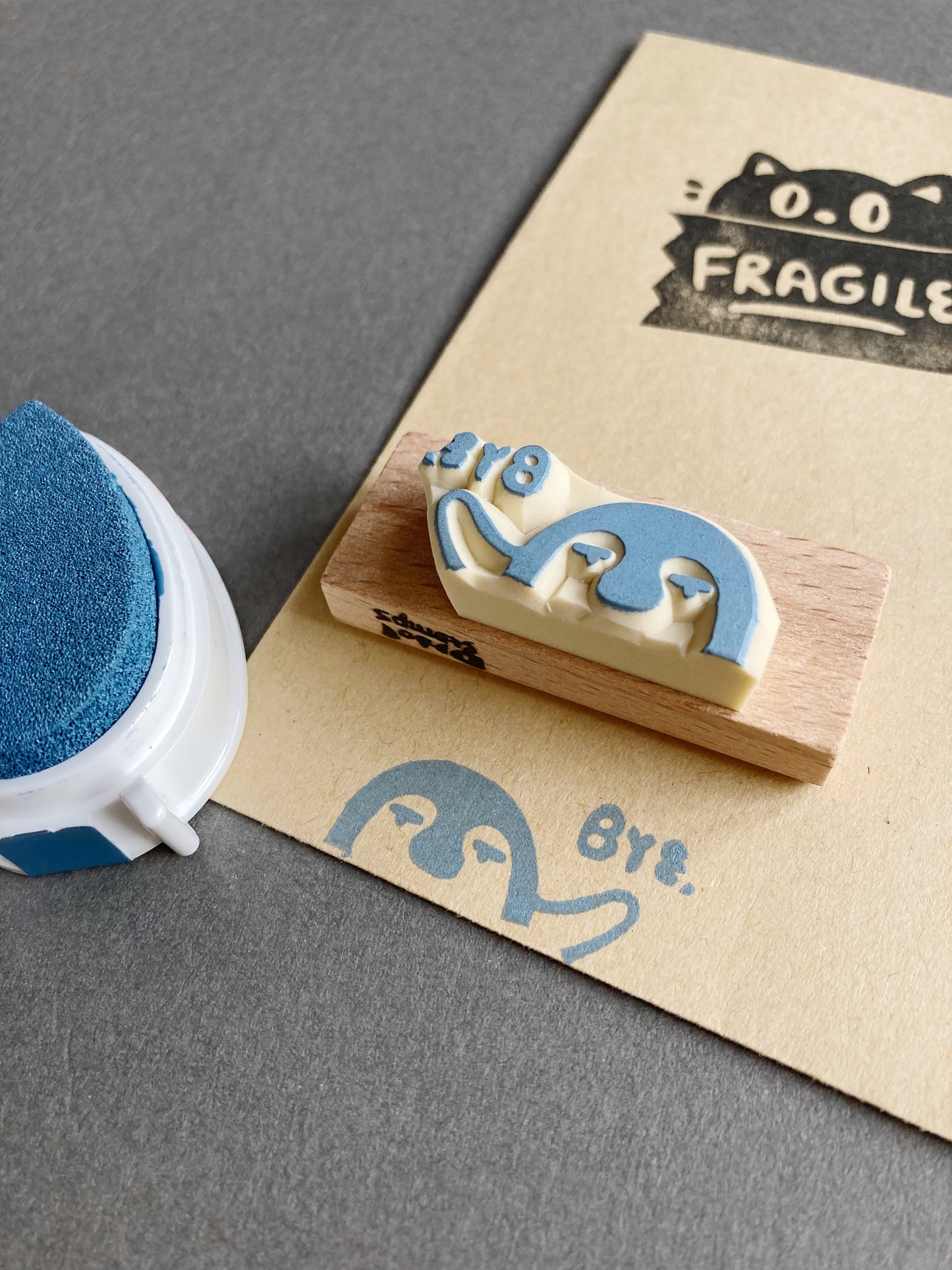 Penguin Says Bye Rubber Stamp