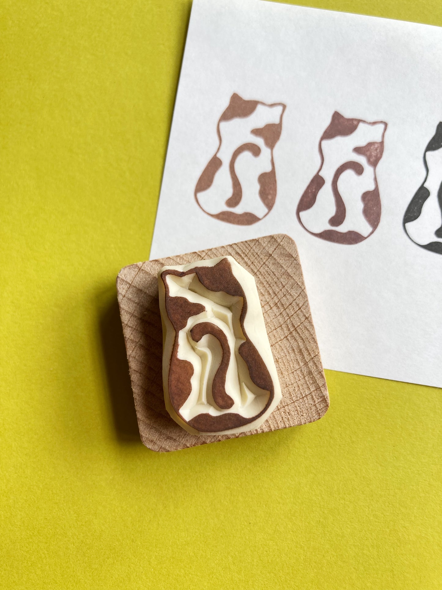 Silent Observer Cat Rubber Stamp