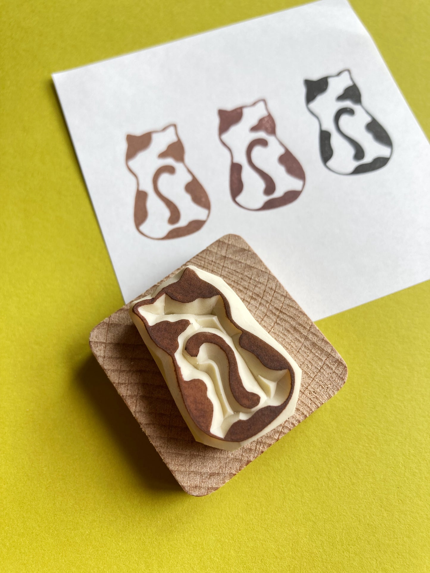 Silent Observer Cat Rubber Stamp