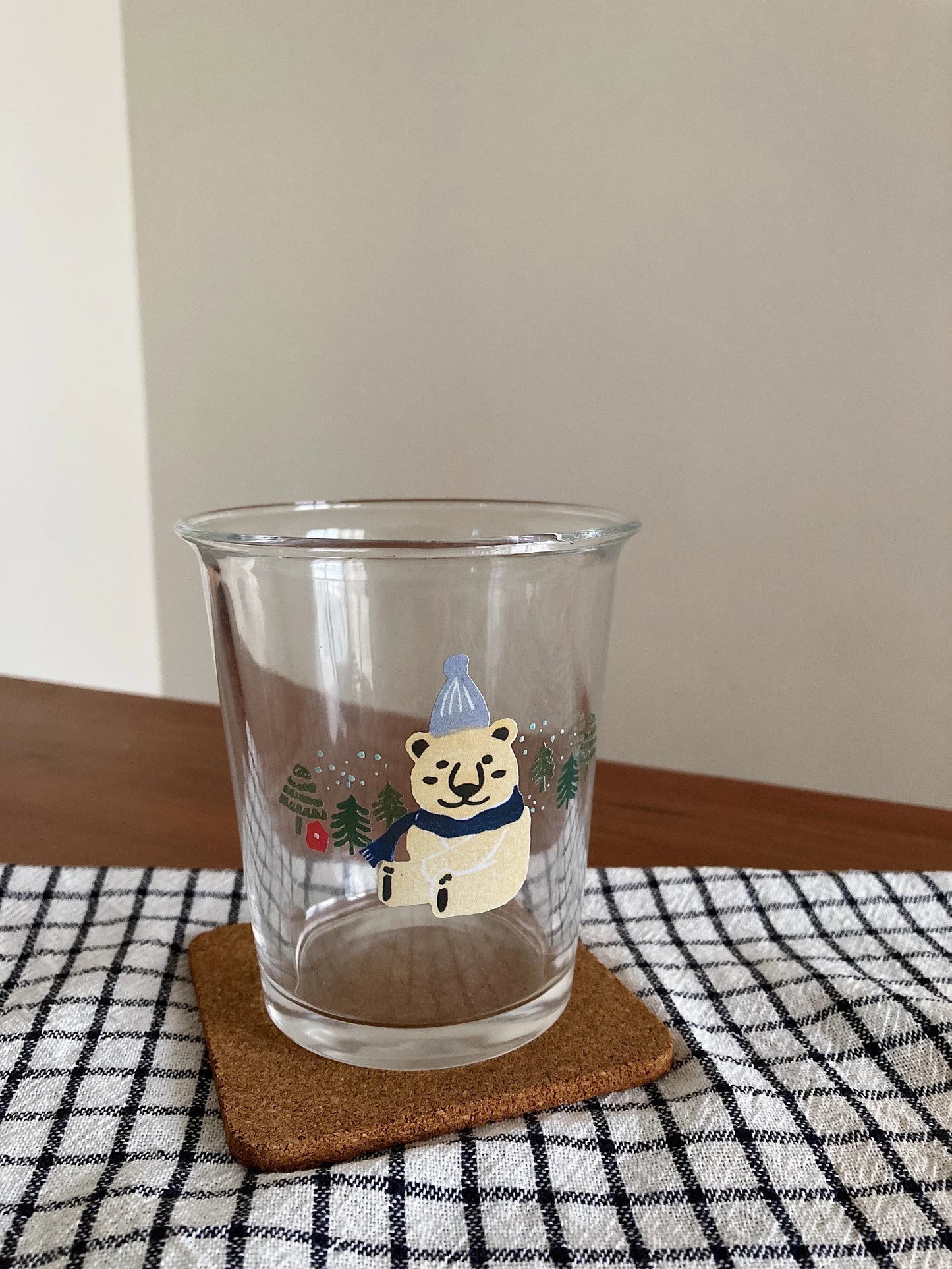 Winter Polar Bear Glass Cup