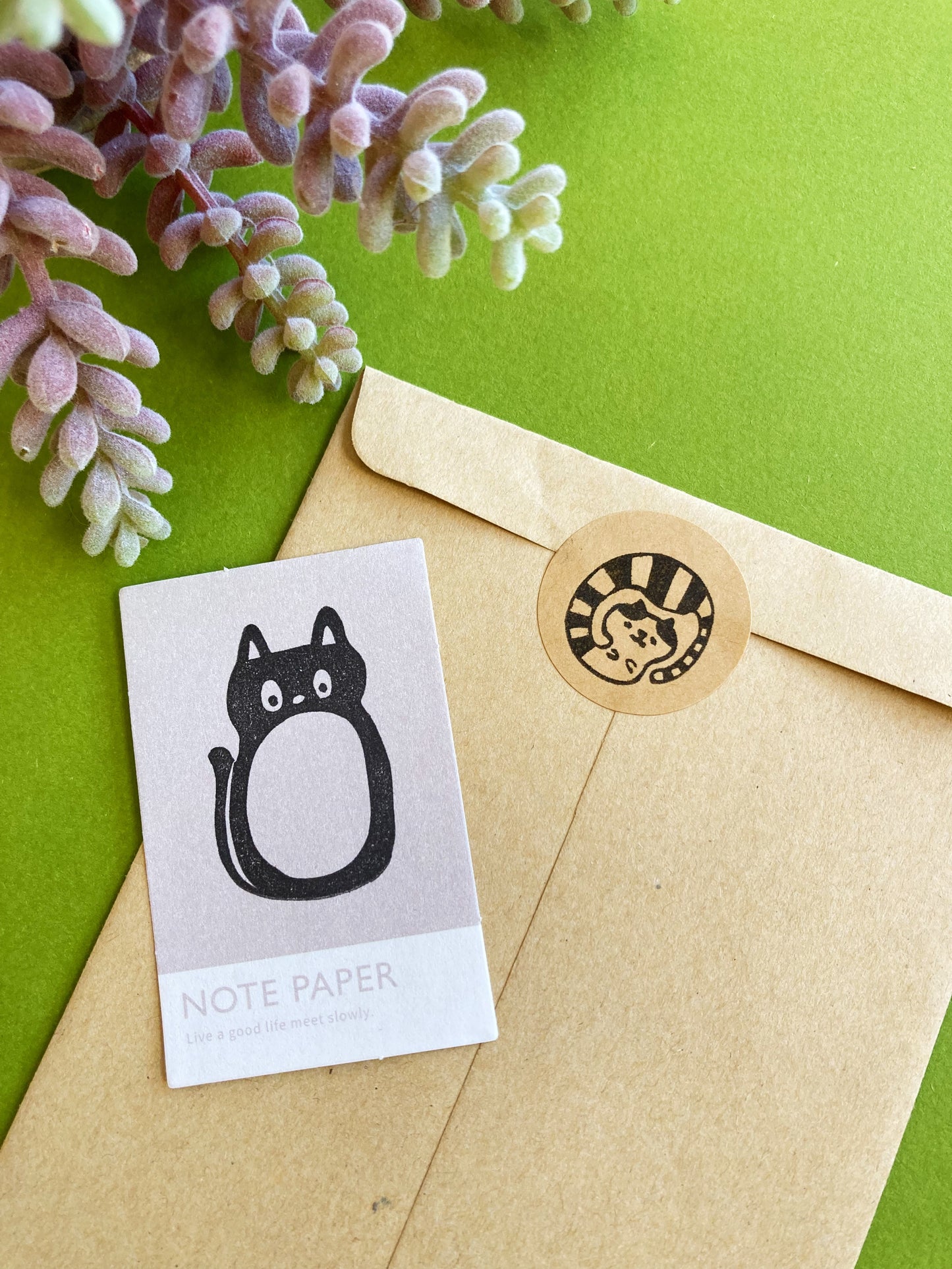 Wiggly Cat Rubber Stamp