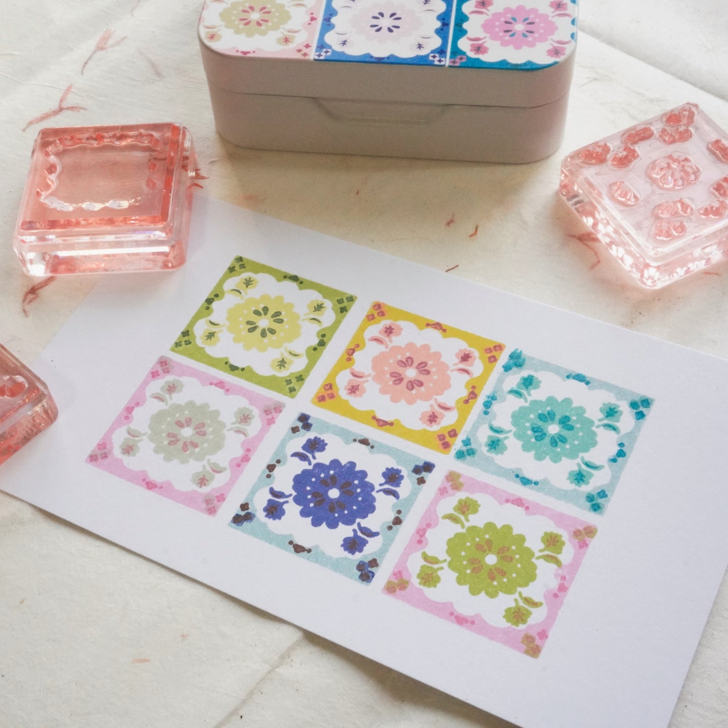 Peony Peranakan Tile Layered Stamp Set