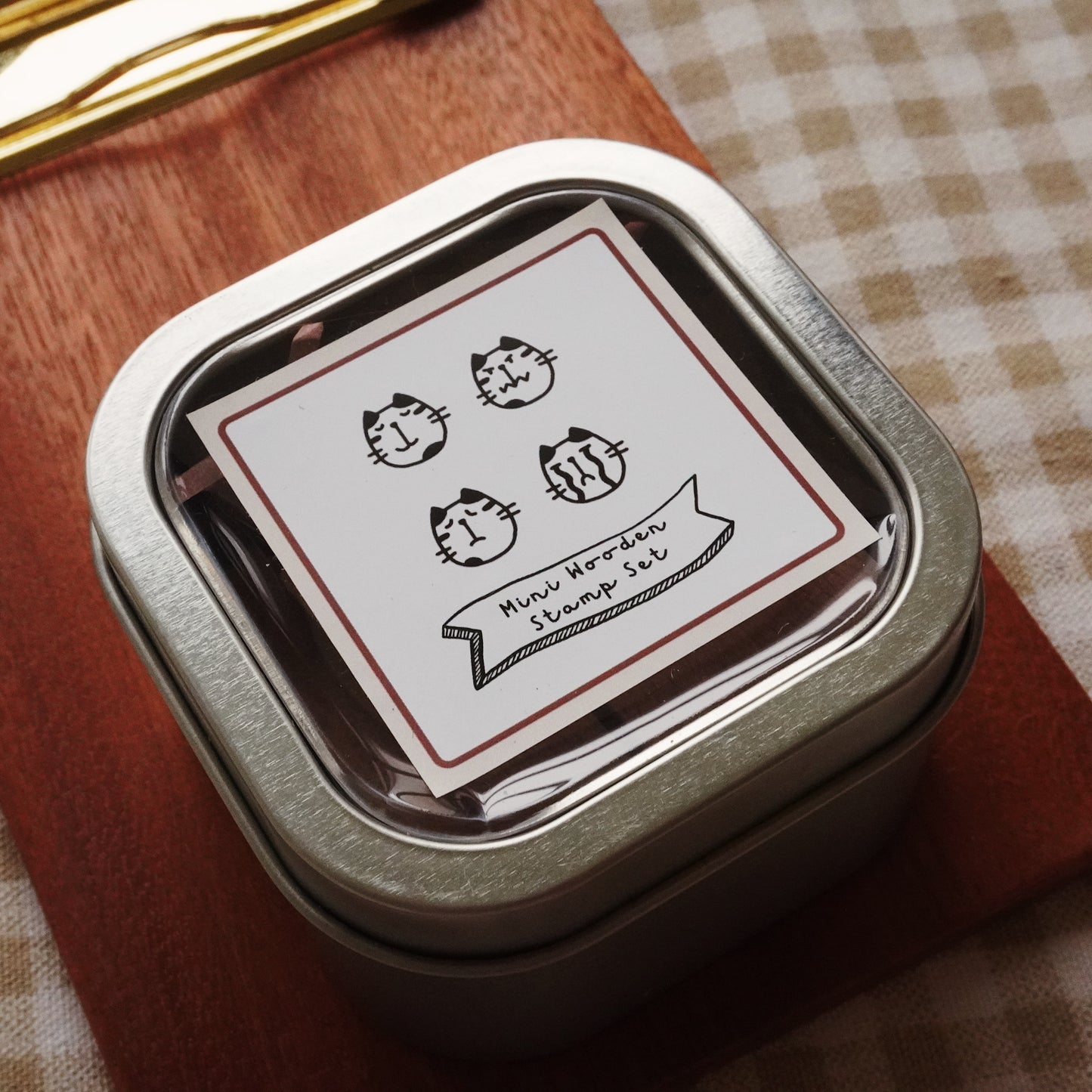 Mini Cat Wooden Stamp Set
