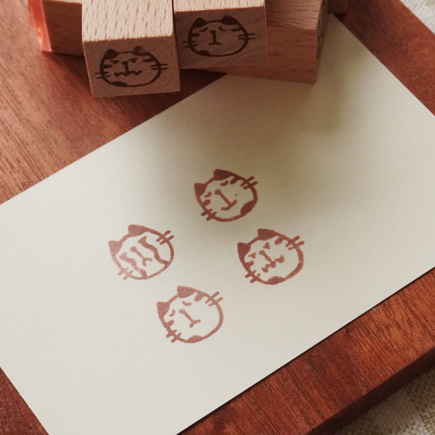 Mini Cat Wooden Stamp Set