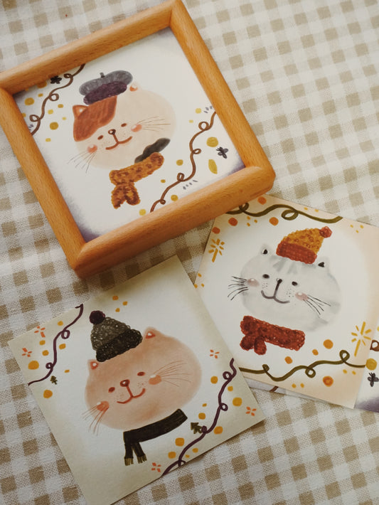 Winter Cat Card Set (Set of 3)