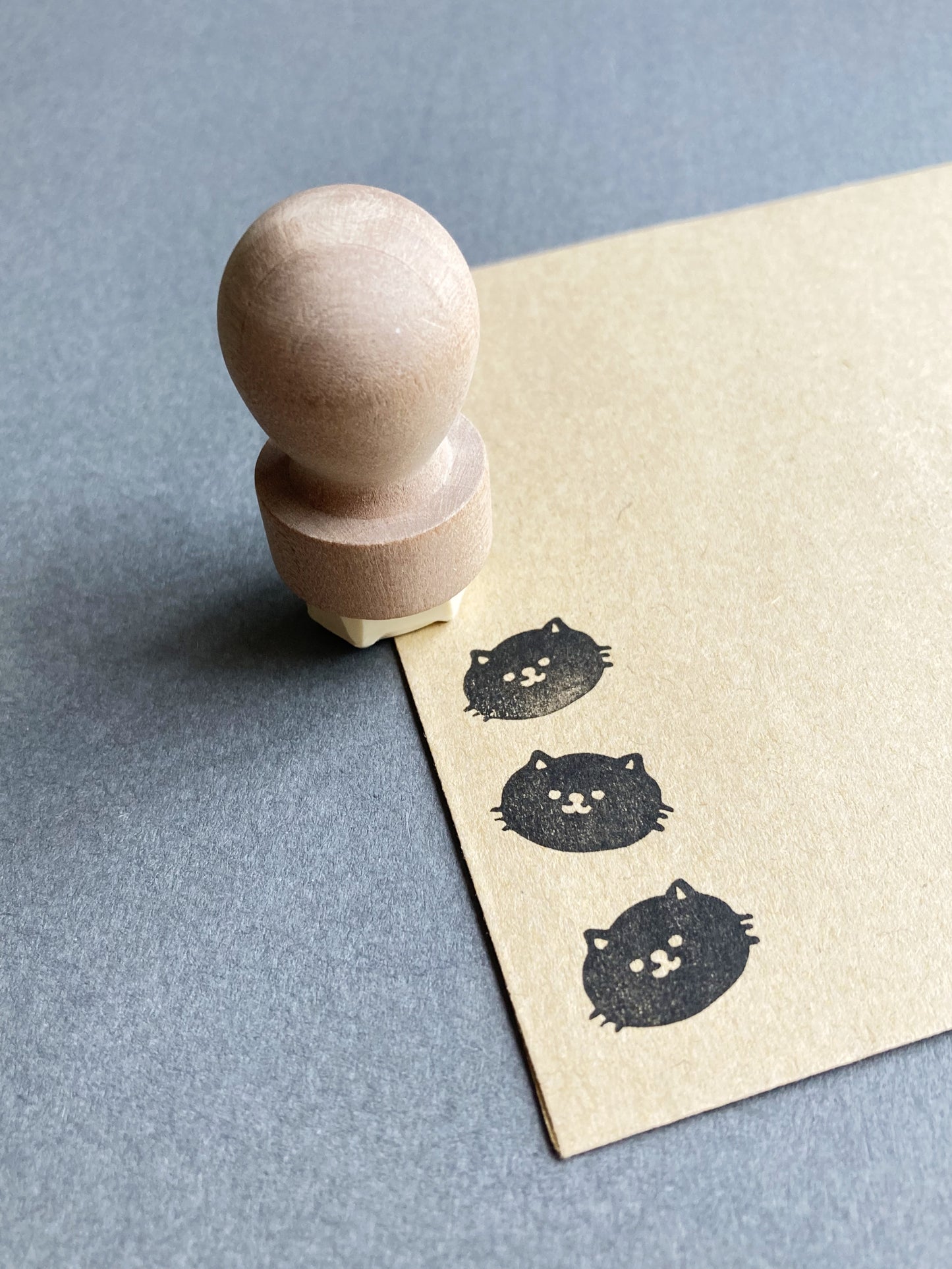 Mini Black Cat Rubber Stamp