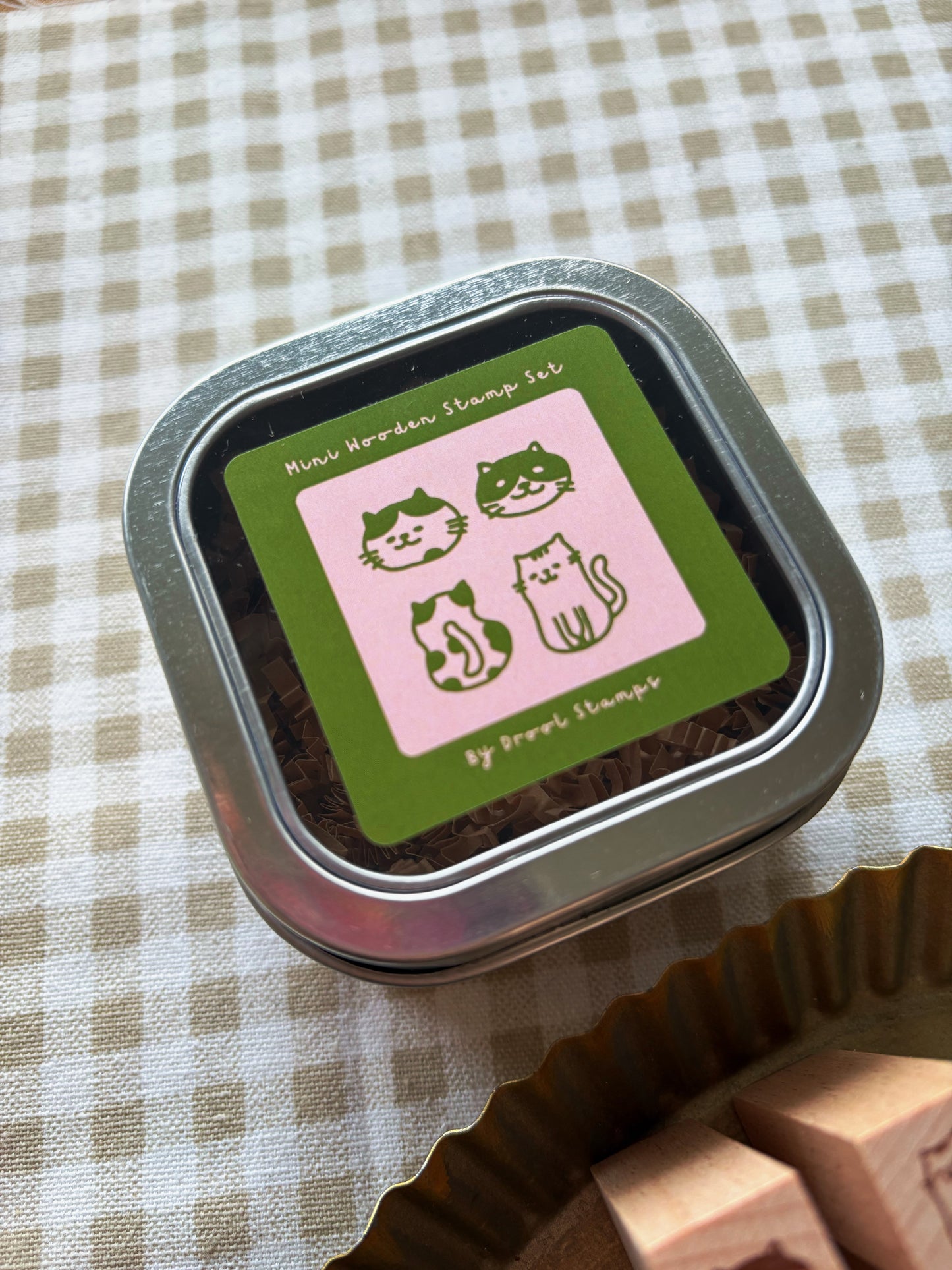 Mini Cat Fam Wooden Stamp Set