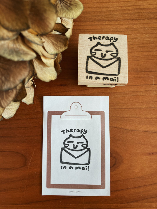 Therapy In A Mail Cat Stamp