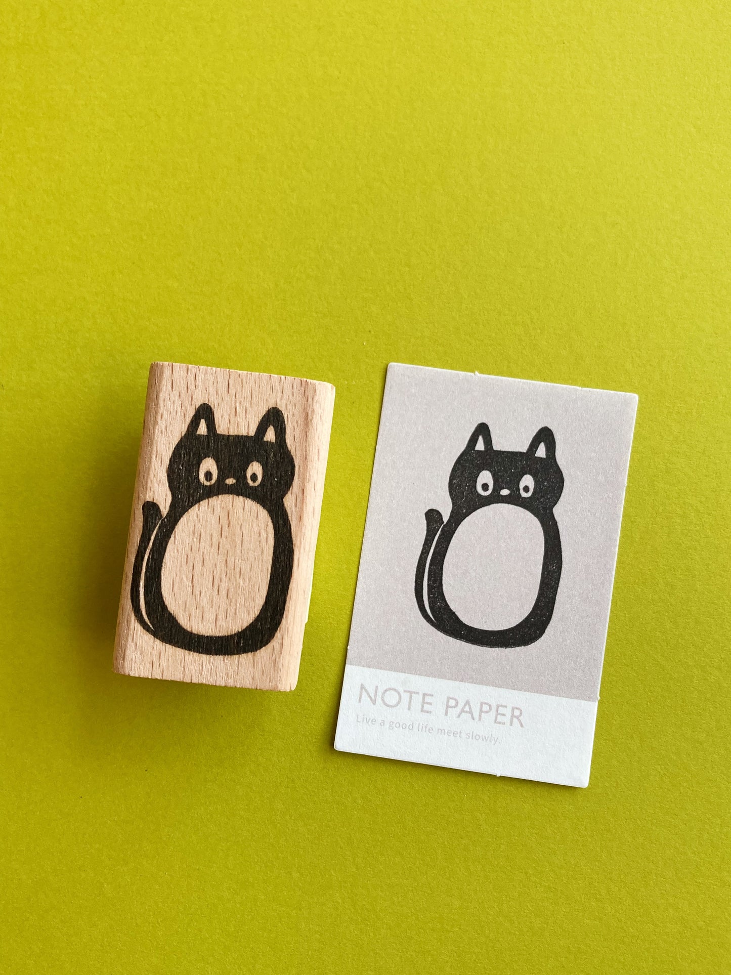 Black Kitty Rubber Stamp