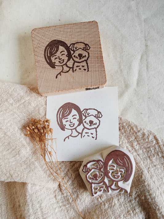 Customized Hooman + Furry Pet Stamp