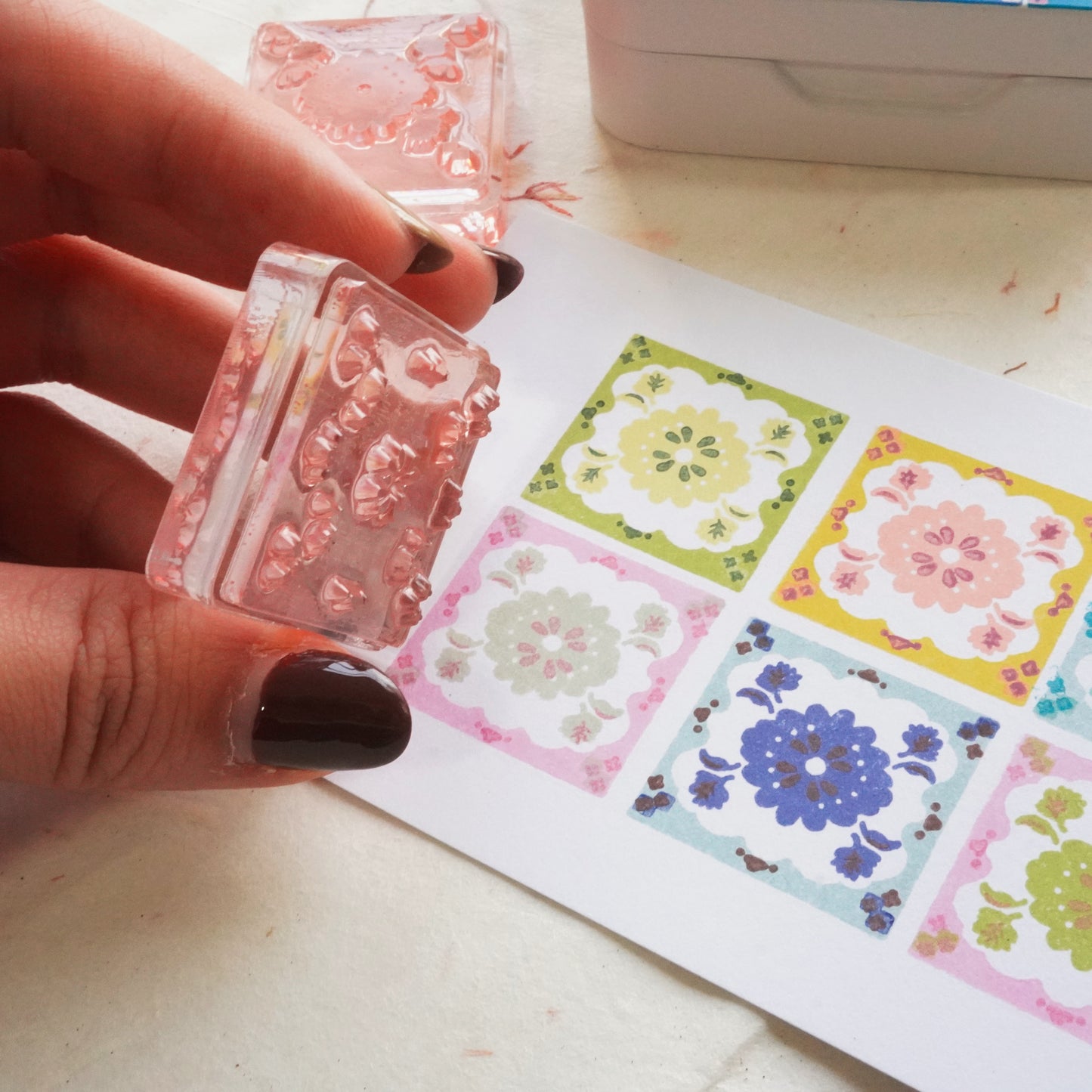 Peony Peranakan Tile Layered Stamp Set