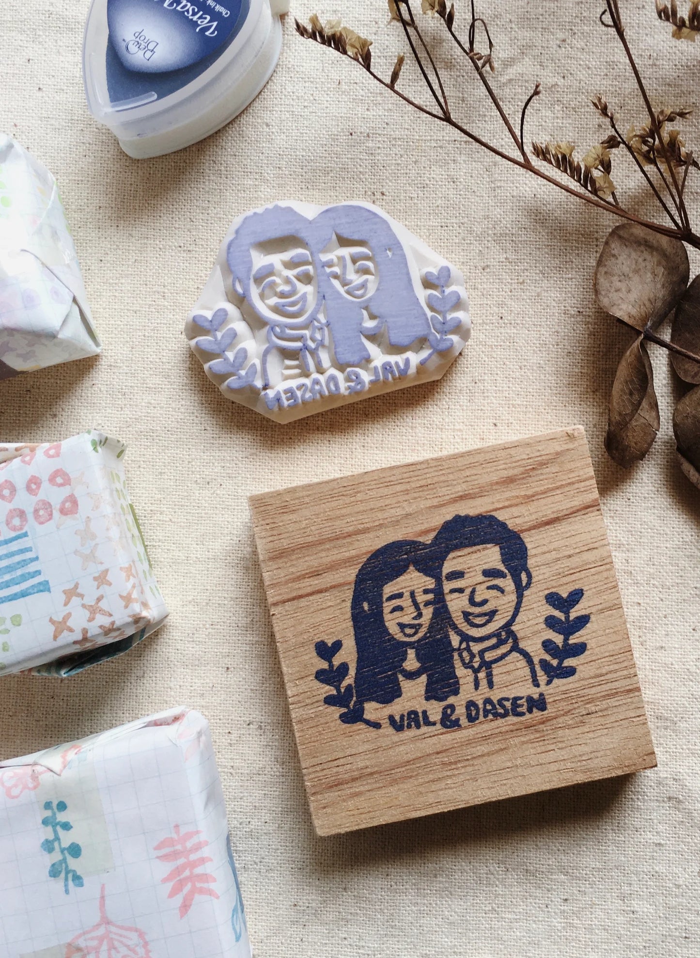 Custom Couple Rubber Stamp