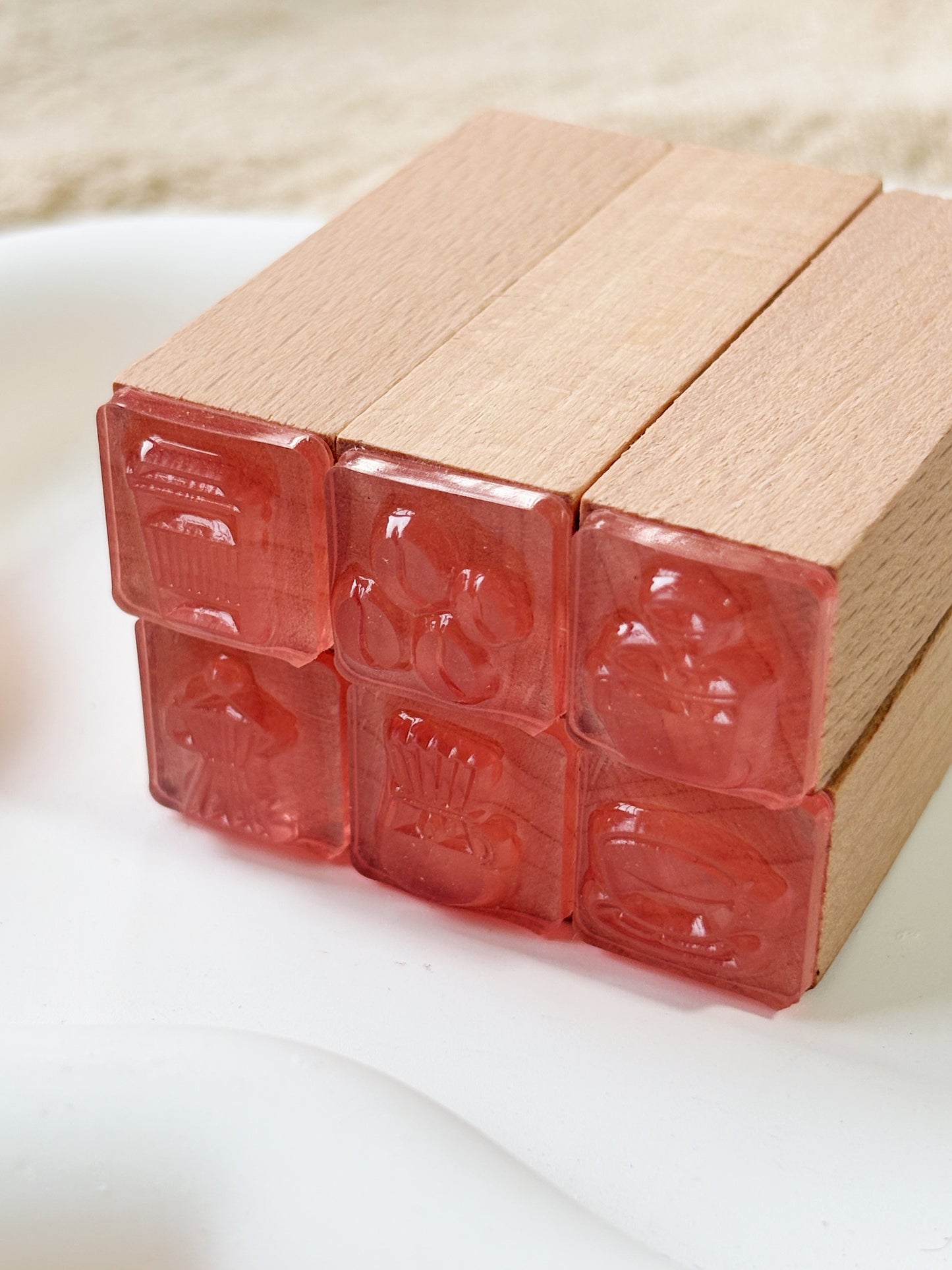 Mini Coffee Wooden Stamp Set