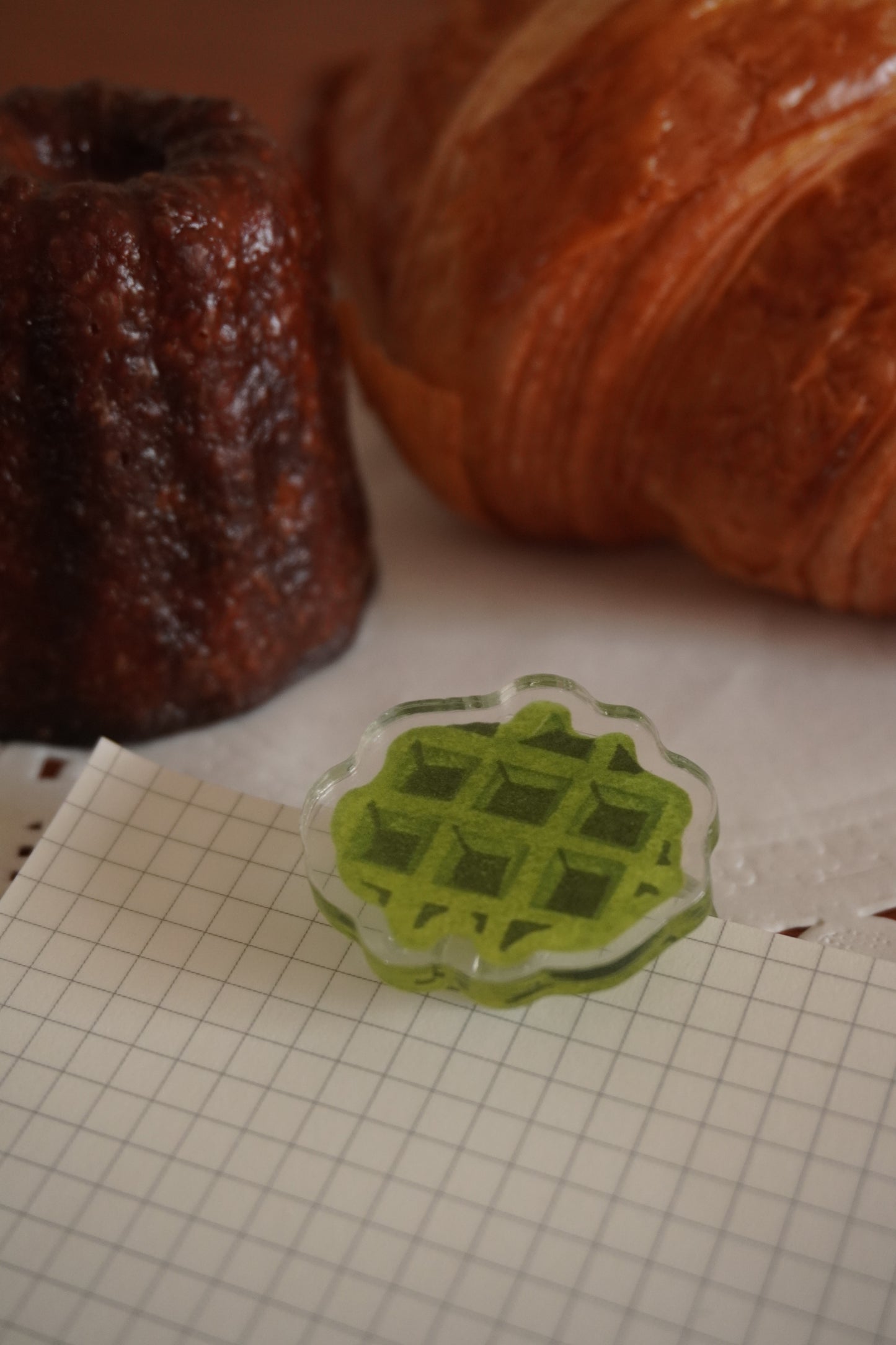 Matcha Waffle Acrylic Clip