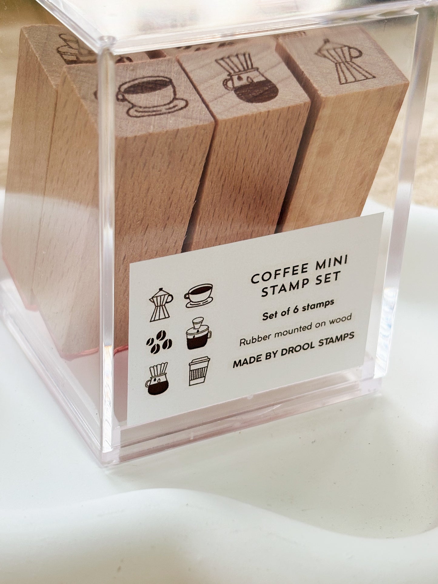Mini Coffee Wooden Stamp Set