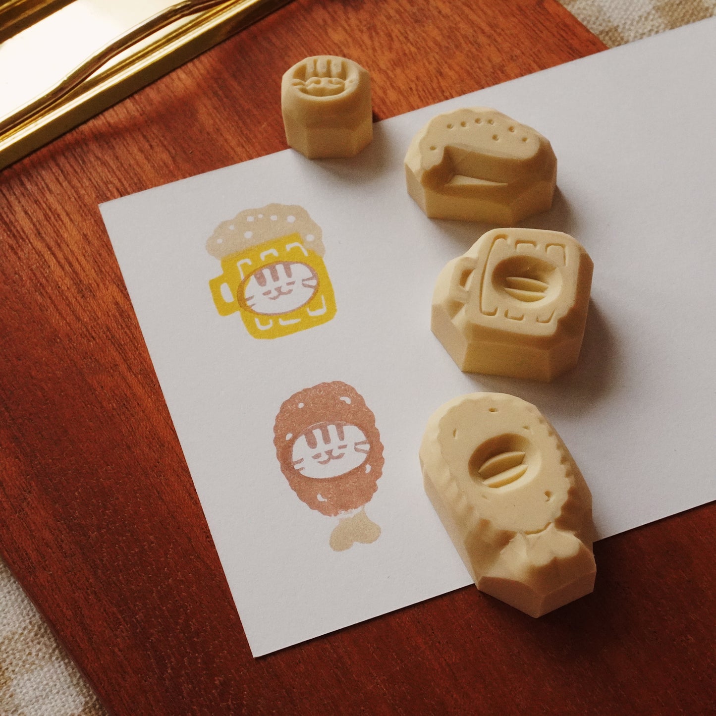 Beer & Chicken Handmade Stamp Set