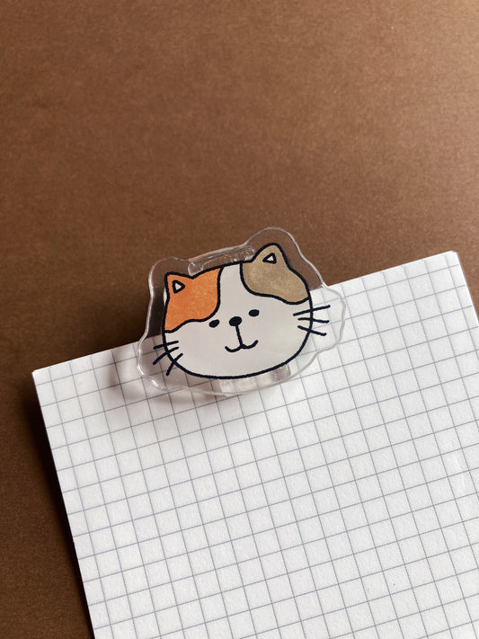 Calico Cat Acrylic Clip