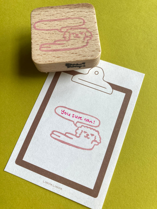 Chillax Poodle Rubber Stamp