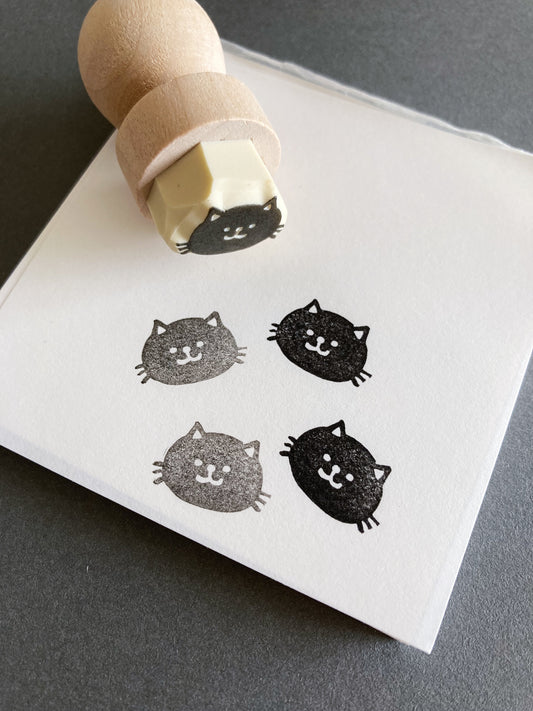 Mini Black Cat Rubber Stamp