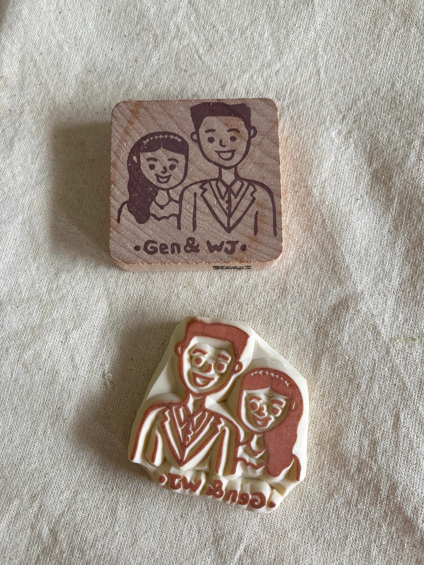 Custom Couple Rubber Stamp