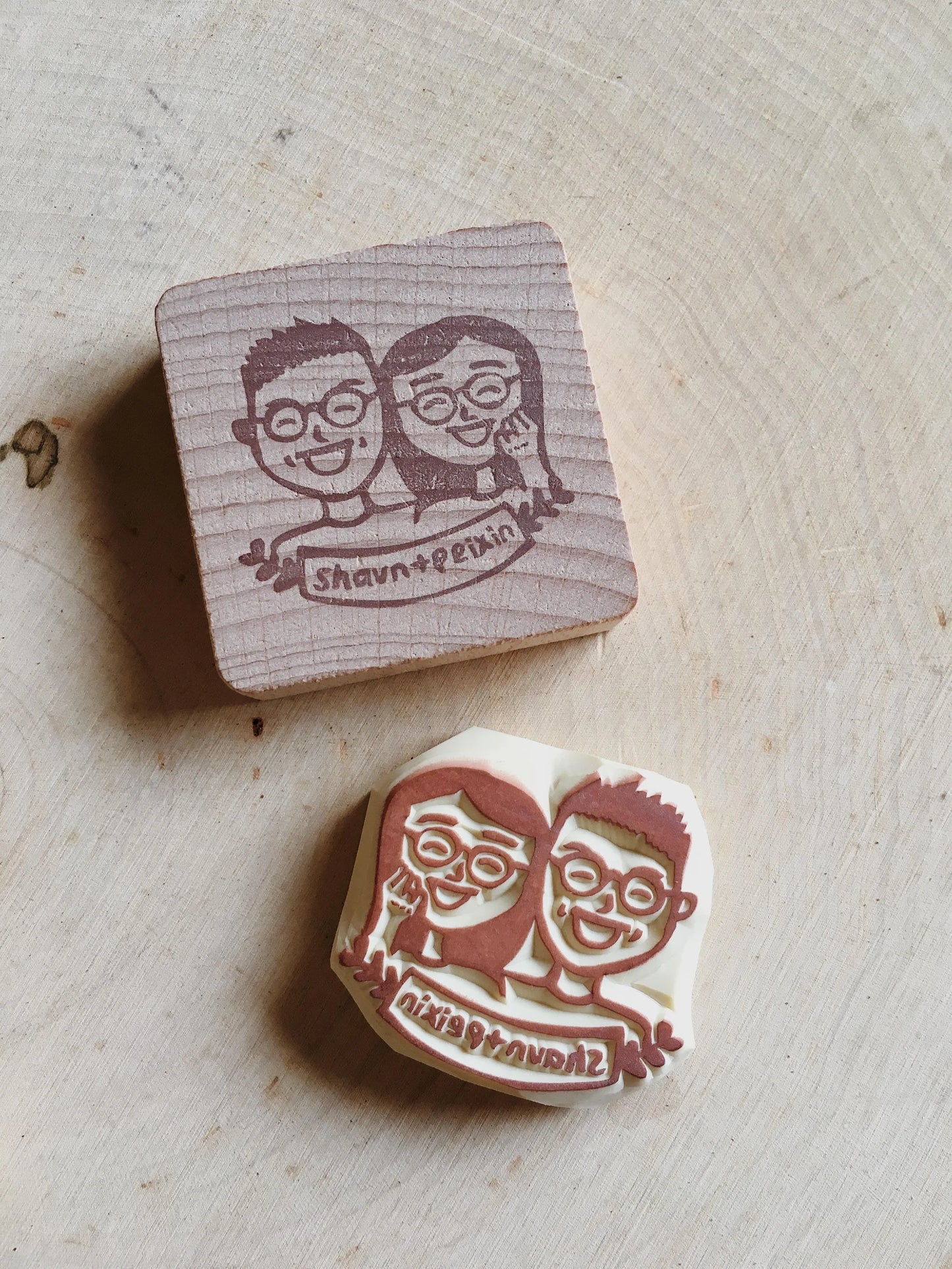 Custom Couple Rubber Stamp